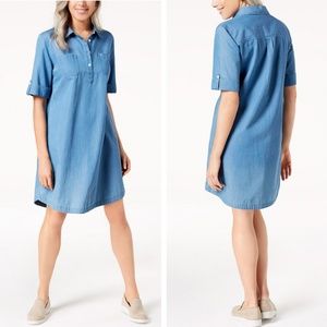SALE🔥 Karen Scott Chic Denim Chambray Shirt Dress